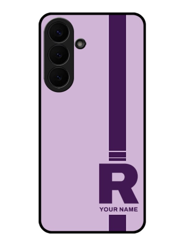 Custom Samsung Galaxy S26 Plus 5G Custom Glass Phone Case - Simple Dual Tone Stripe With Name Design