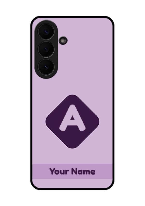 Samsung Galaxy S26 Plus 5G Custom Glass Phone Case - Custom Letter In Curved Badge Design