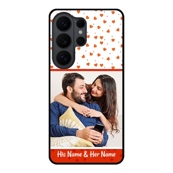 Samsung Galaxy S26 Ultra 5G Custom Glass Phone Case - Orange Love Symbol Design Samsung Galaxy S26 Ultra 5G Custom Glass Phone Case - Orange Love Symbol Design