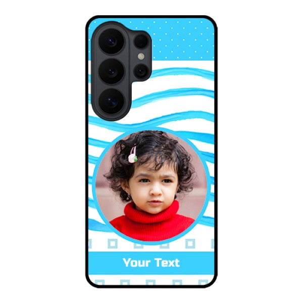 Samsung Galaxy S26 Ultra 5G Custom Glass Phone Case - Simple Blue Case Design Samsung Galaxy S26 Ultra 5G Custom Glass Phone Case - Simple Blue Case Design