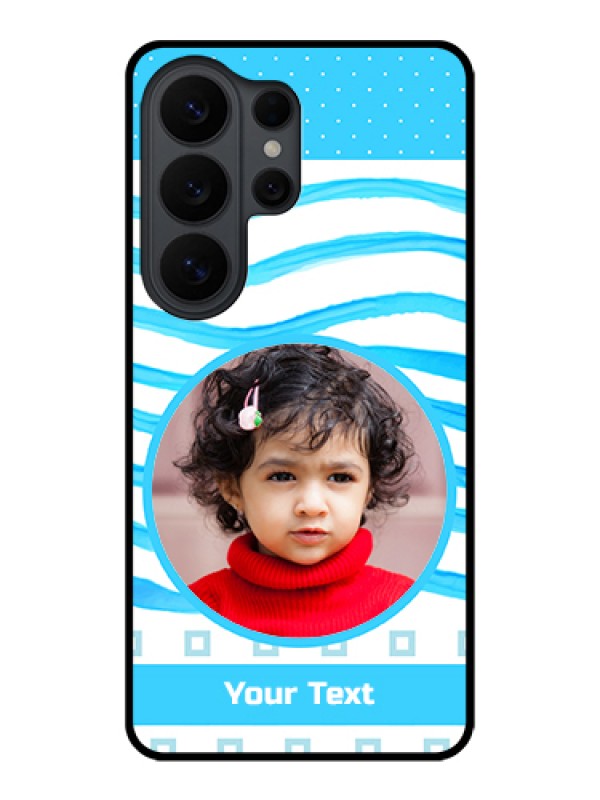 Custom Samsung Galaxy S26 Ultra 5G Custom Glass Phone Case - Simple Blue Case Design