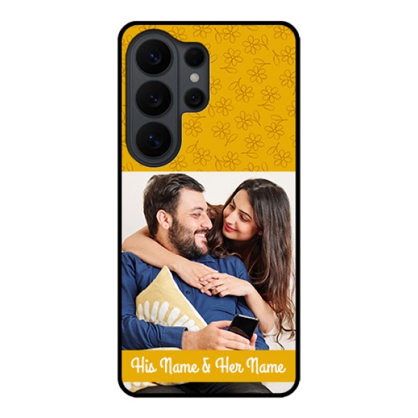 Samsung Galaxy S26 Ultra 5G Custom Glass Phone Case - Yellow Floral Design Samsung Galaxy S26 Ultra 5G Custom Glass Phone Case - Yellow Floral Design