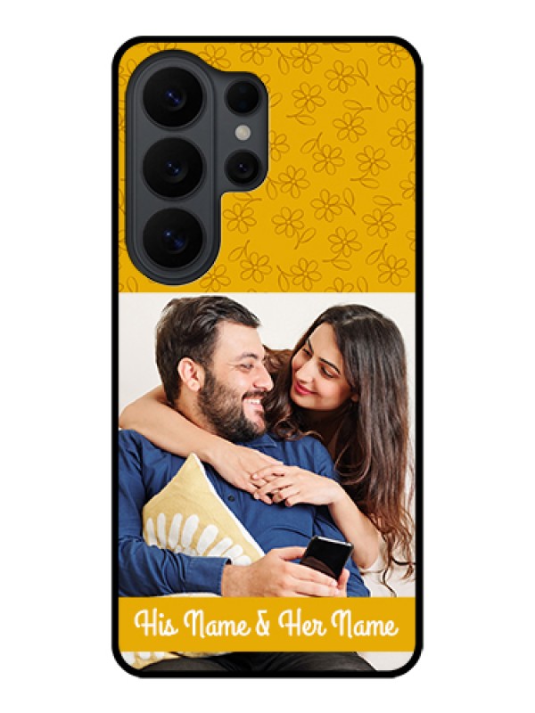 Custom Samsung Galaxy S26 Ultra 5G Custom Glass Phone Case - Yellow Floral Design