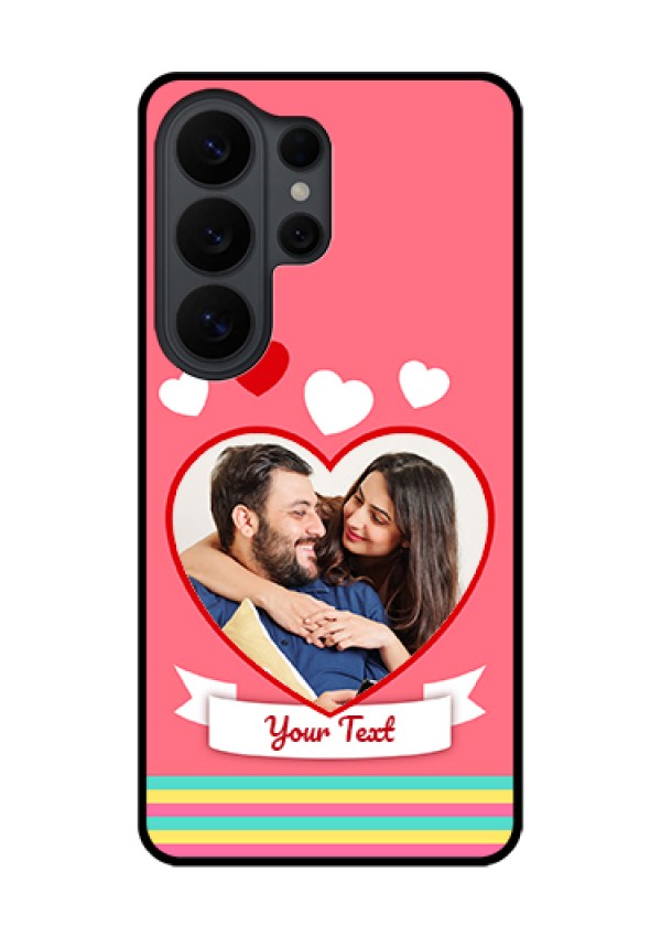Samsung Galaxy S26 Ultra 5G Custom Glass Phone Case - Love Shapes Doodle Design