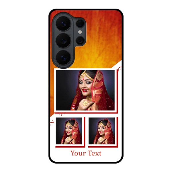Samsung Galaxy S26 Ultra 5G Custom Glass Phone Case - Wedding Memories Design Samsung Galaxy S26 Ultra 5G Custom Glass Phone Case - Wedding Memories Design