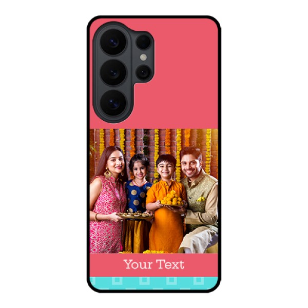 Samsung Galaxy S26 Ultra 5G Custom Glass Phone Case - Peach & Blue Color Design Samsung Galaxy S26 Ultra 5G Custom Glass Phone Case - Peach & Blue Color Design