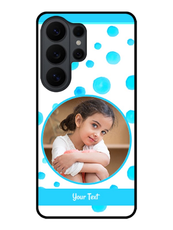 Custom Samsung Galaxy S26 Ultra 5G Custom Glass Phone Case - Blue Bubbles Pattern Design