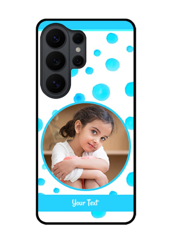 Samsung Galaxy S26 Ultra 5G Custom Glass Phone Case - Blue Bubbles Pattern Design