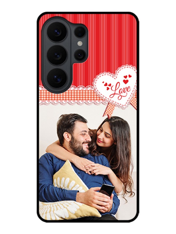 Custom Samsung Galaxy S26 Ultra 5G Custom Glass Phone Case - Red Love Pattern Design