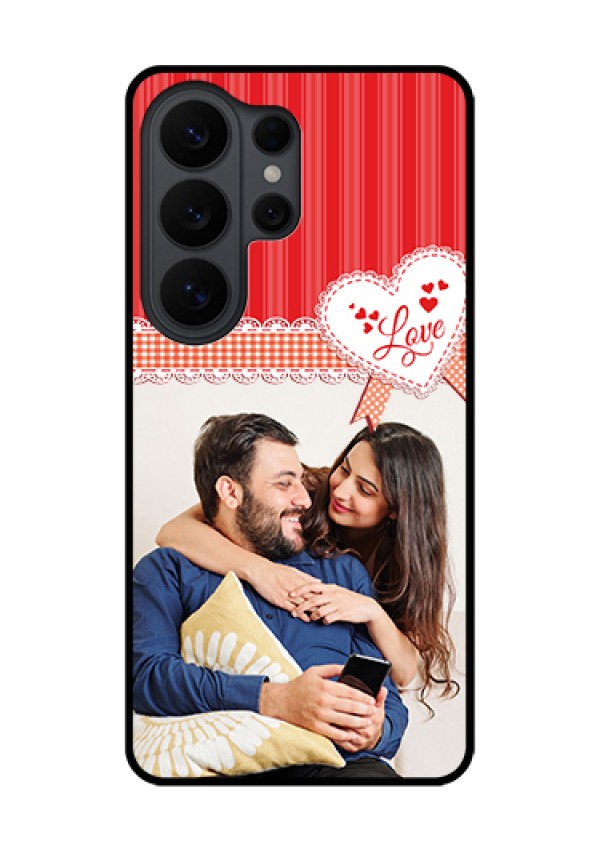 Samsung Galaxy S26 Ultra 5G Custom Glass Phone Case - Red Love Pattern Design