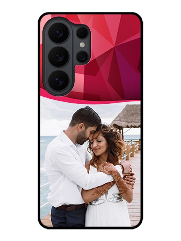 Custom Samsung Galaxy S26 Ultra 5G Custom Glass Phone Case - Red Abstract Design