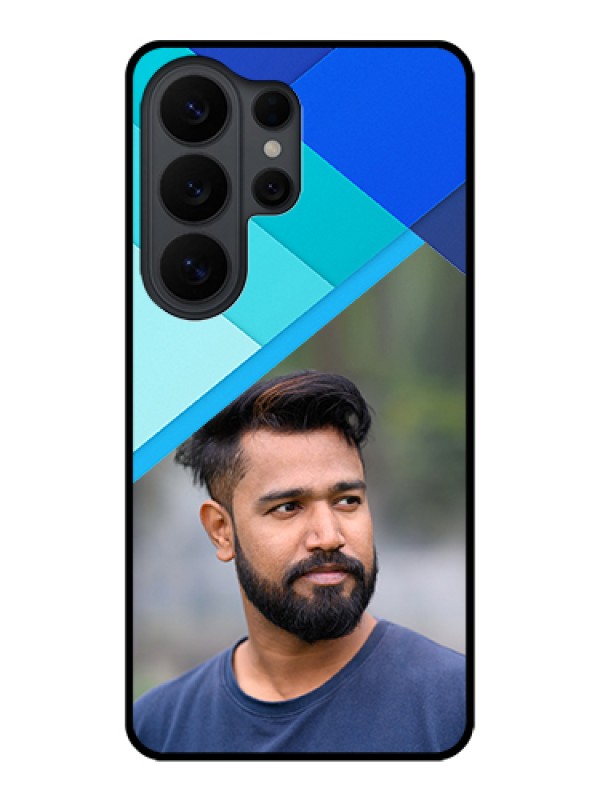Custom Samsung Galaxy S26 Ultra 5G Custom Glass Phone Case - Blue Pattern Design