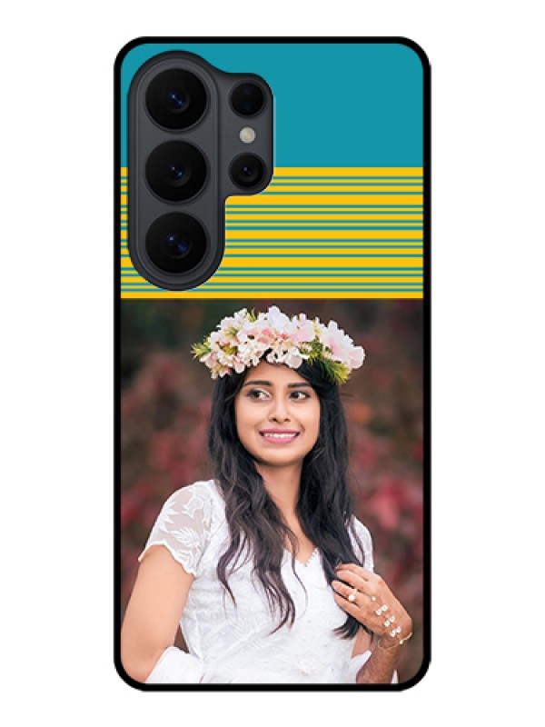 Custom Samsung Galaxy S26 Ultra 5G Custom Glass Phone Case - Yellow & Blue Design