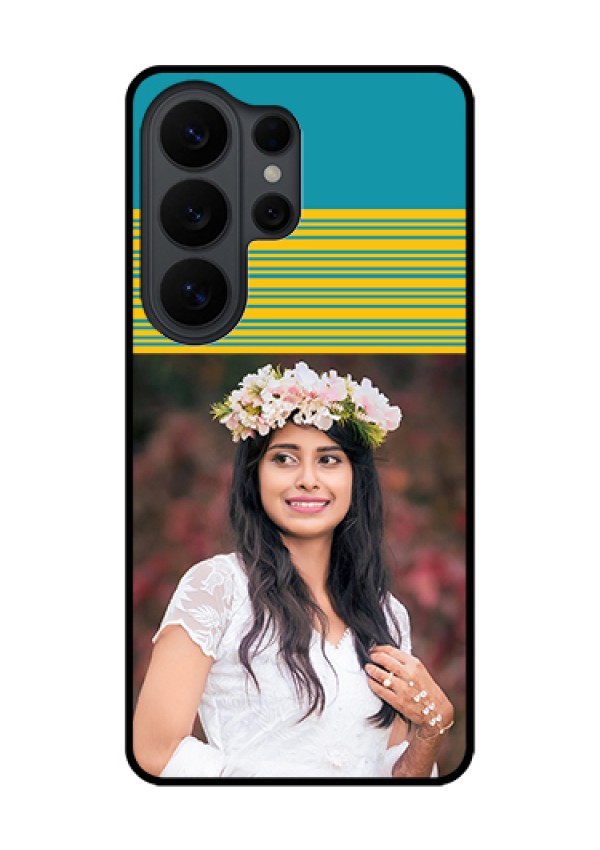 Samsung Galaxy S26 Ultra 5G Custom Glass Phone Case - Yellow & Blue Design