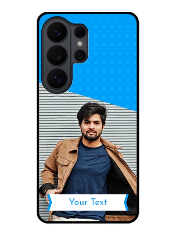 Custom Samsung Galaxy S26 Ultra 5G Custom Glass Phone Case - Simple Blue Color Design