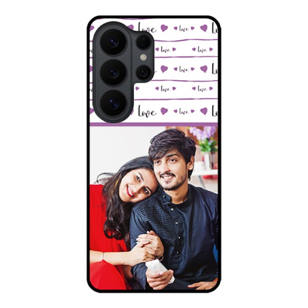 Samsung Galaxy S26 Ultra 5G Custom Glass Phone Case - Couples Heart Design