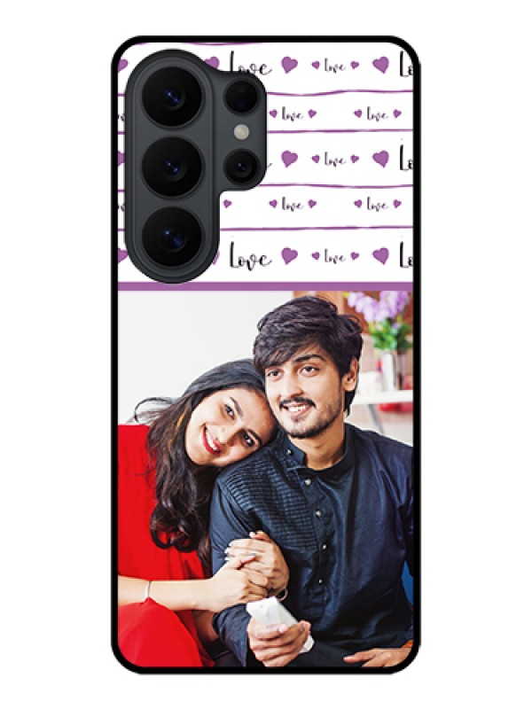 Custom Samsung Galaxy S26 Ultra 5G Custom Glass Phone Case - Couples Heart Design