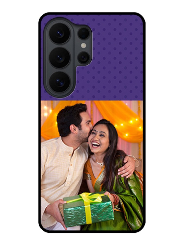 Custom Samsung Galaxy S26 Ultra 5G Custom Glass Phone Case - Violet Colored Pattern Design