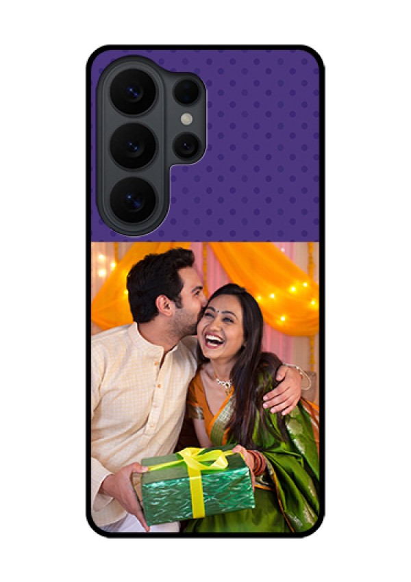Samsung Galaxy S26 Ultra 5G Custom Glass Phone Case - Violet Colored Pattern Design