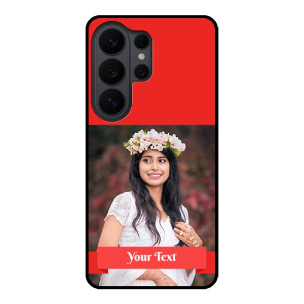 Samsung Galaxy S26 Ultra 5G Custom Glass Phone Case - Simple Red Color Design Samsung Galaxy S26 Ultra 5G Custom Glass Phone Case - Simple Red Color Design