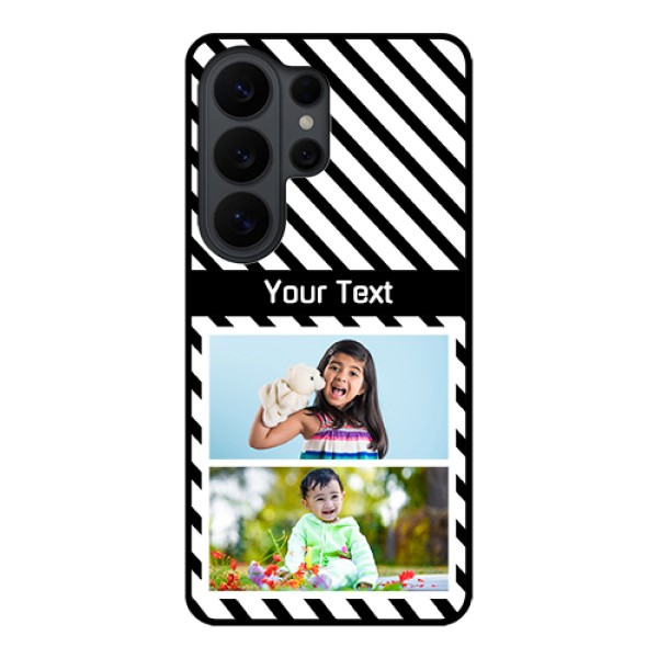 Samsung Galaxy S26 Ultra 5G Custom Glass Phone Case - Black And White Stripes Design Samsung Galaxy S26 Ultra 5G Custom Glass Phone Case - Black And White Stripes Design