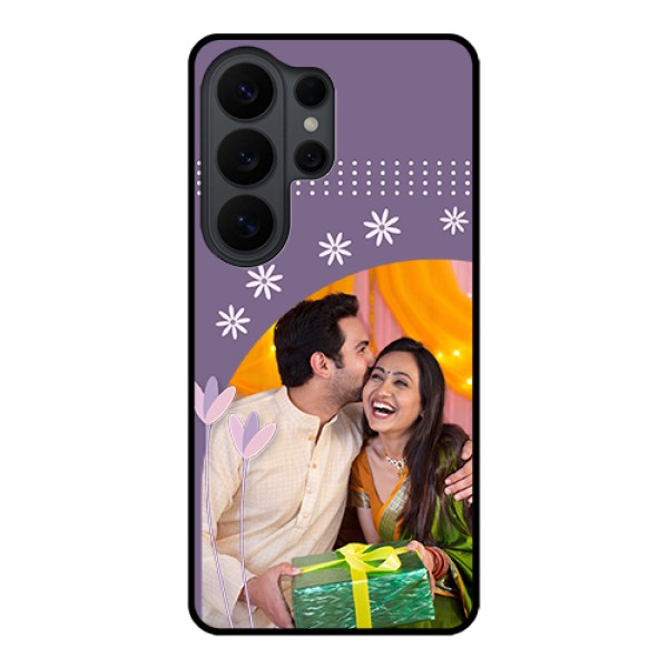 Samsung Galaxy S26 Ultra 5G Custom Glass Phone Case - Lavender Flowers Design Samsung Galaxy S26 Ultra 5G Custom Glass Phone Case - Lavender Flowers Design
