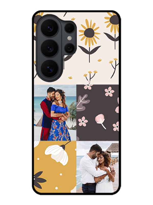 Custom Samsung Galaxy S26 Ultra 5G Custom Glass Phone Case - 3 Images With Floral Design