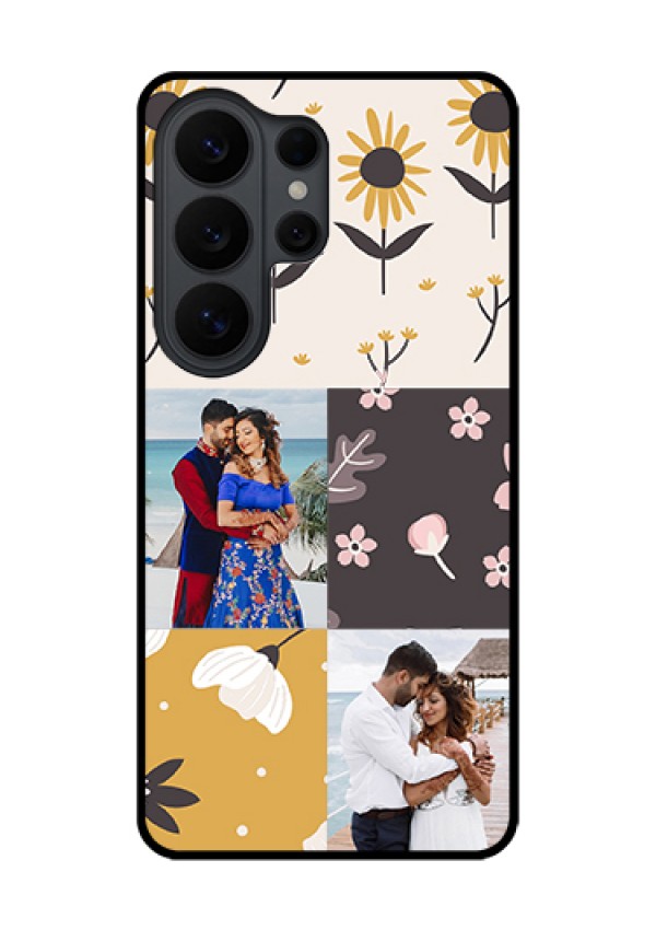 Samsung Galaxy S26 Ultra 5G Custom Glass Phone Case - 3 Images With Floral Design