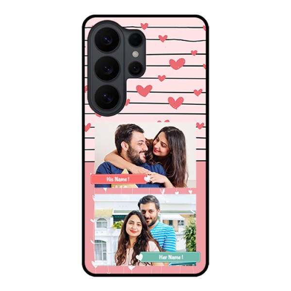 Samsung Galaxy S26 Ultra 5G Custom Glass Phone Case - Photo With Heart Design