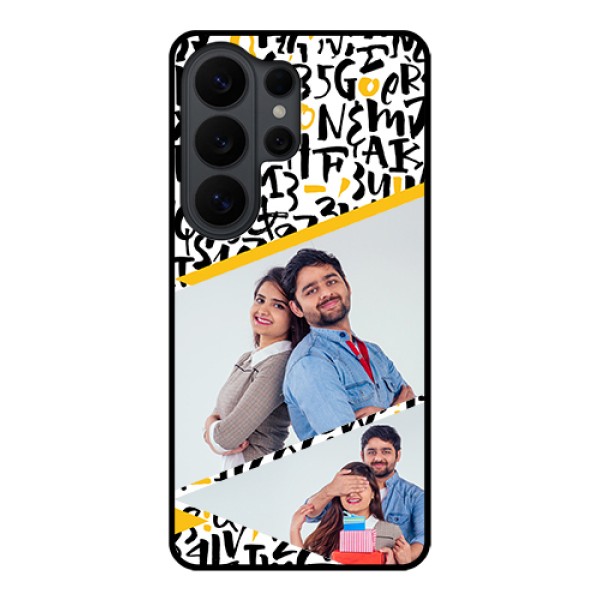 Samsung Galaxy S26 Ultra 5G Custom Glass Phone Case - Letters Pattern Design Samsung Galaxy S26 Ultra 5G Custom Glass Phone Case - Letters Pattern Design