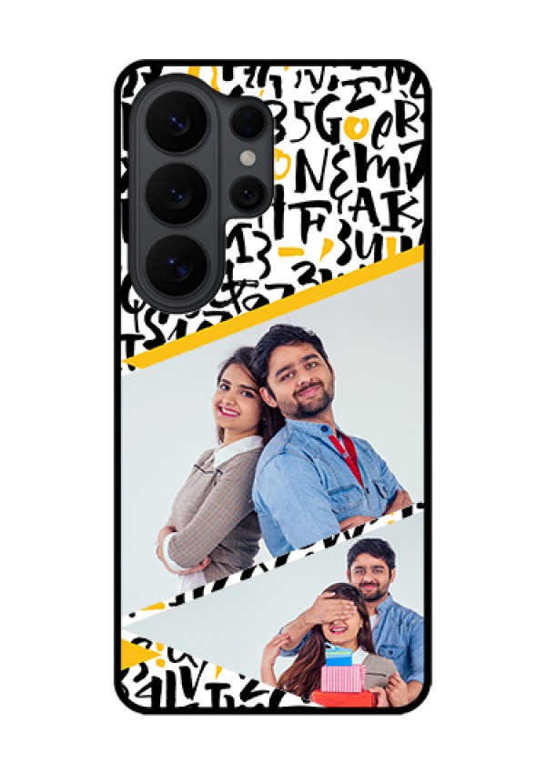 Samsung Galaxy S26 Ultra 5G Custom Glass Phone Case - Letters Pattern Design