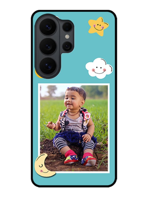 Custom Samsung Galaxy S26 Ultra 5G Custom Glass Phone Case - Smiley Kids Stars Design