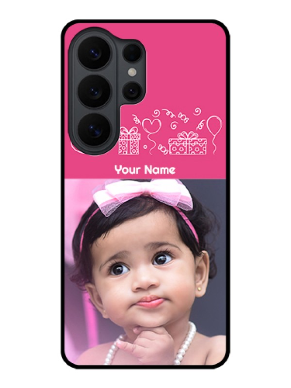 Custom Samsung Galaxy S26 Ultra 5G Custom Glass Phone Case - With Birthday Line Art Design