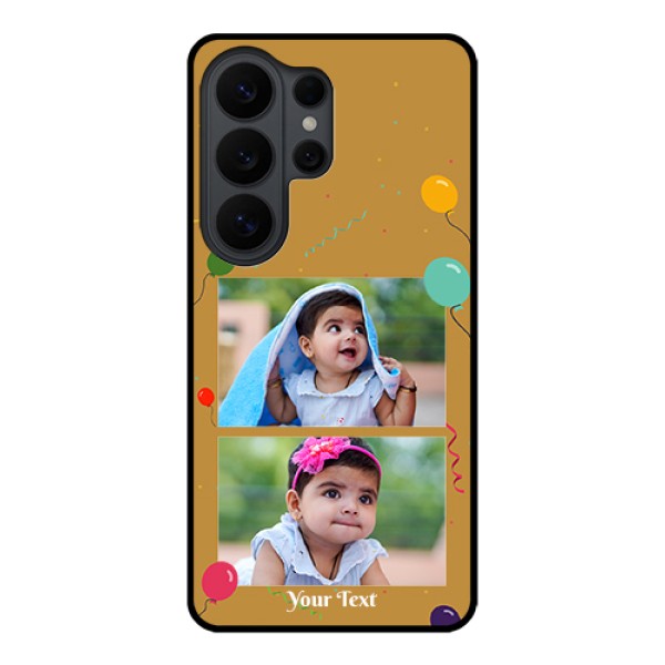 Samsung Galaxy S26 Ultra 5G Custom Glass Phone Case - Image Holder With Birthday Celebrations Design Samsung Galaxy S26 Ultra 5G Custom Glass Phone Case - Image Holder With Birthday Celebrations Design