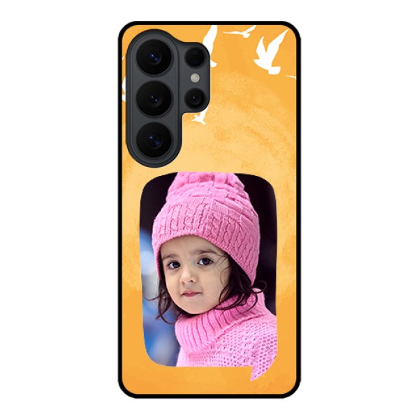 Samsung Galaxy S26 Ultra 5G Custom Glass Phone Case - Water Color Design With Bird Icons Samsung Galaxy S26 Ultra 5G Custom Glass Phone Case - Water Color Design With Bird Icons