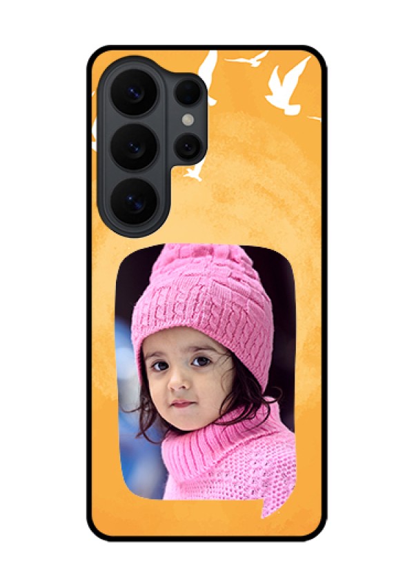 Samsung Galaxy S26 Ultra 5G Custom Glass Phone Case - Water Color Design With Bird Icons