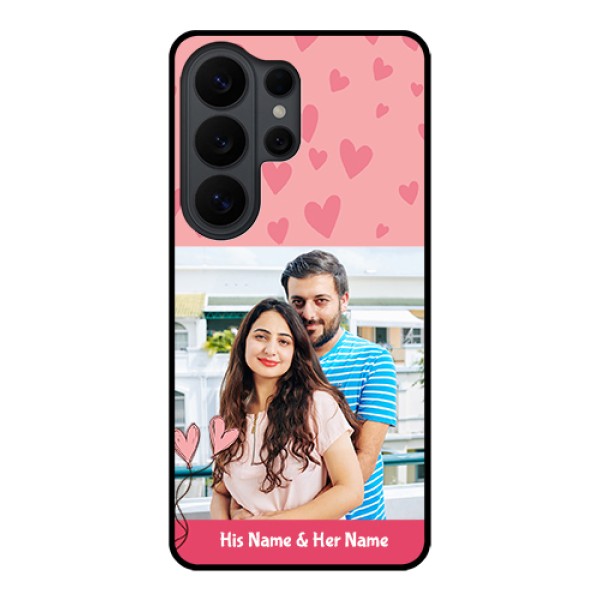 Samsung Galaxy S26 Ultra 5G Custom Glass Phone Case - Love Design Peach Color Samsung Galaxy S26 Ultra 5G Custom Glass Phone Case - Love Design Peach Color