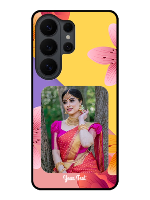 Custom Samsung Galaxy S26 Ultra 5G Custom Glass Phone Case - 3 Image With Vintage Floral Design