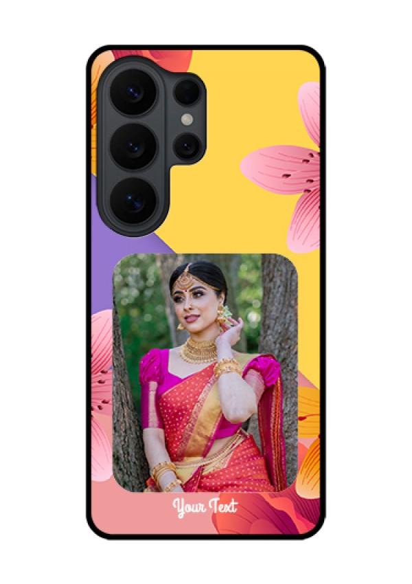 Samsung Galaxy S26 Ultra 5G Custom Glass Phone Case - 3 Image With Vintage Floral Design