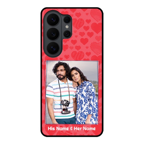 Samsung Galaxy S26 Ultra 5G Custom Glass Phone Case - With Red Heart Symbols Design Samsung Galaxy S26 Ultra 5G Custom Glass Phone Case - With Red Heart Symbols Design
