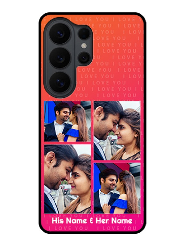 Custom Samsung Galaxy S26 Ultra 5G Custom Glass Phone Case - I Love You Pink Design