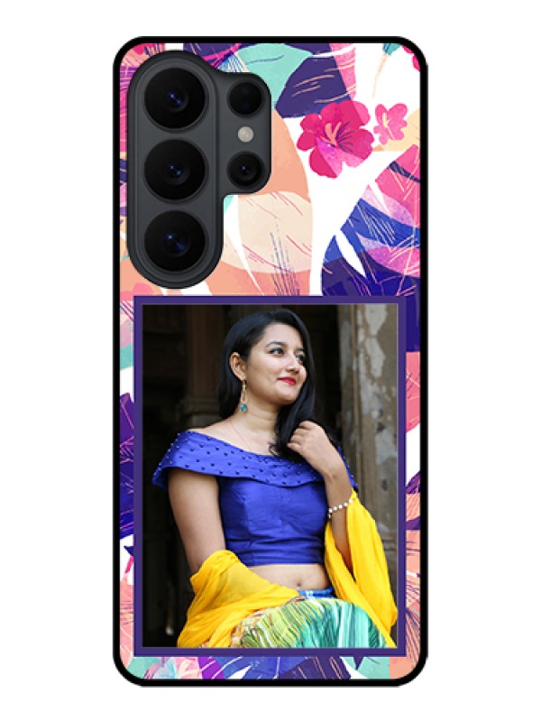 Custom Samsung Galaxy S26 Ultra 5G Custom Glass Phone Case - Abstract Floral Design