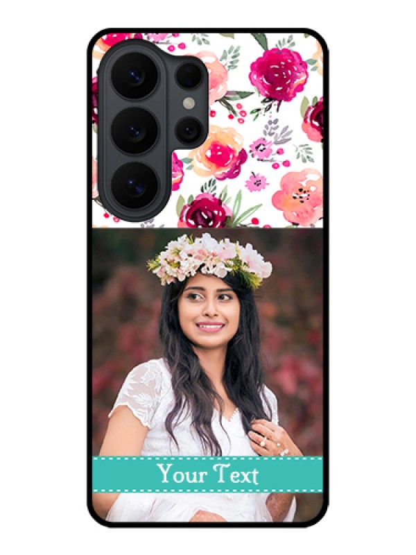 Custom Samsung Galaxy S26 Ultra 5G Custom Glass Phone Case - Water Colors Floral Design
