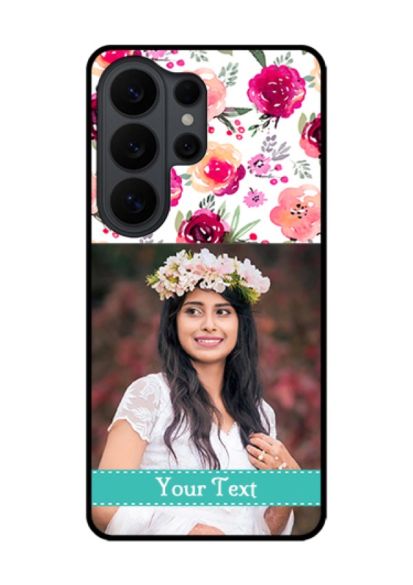 Samsung Galaxy S26 Ultra 5G Custom Glass Phone Case - Water Colors Floral Design