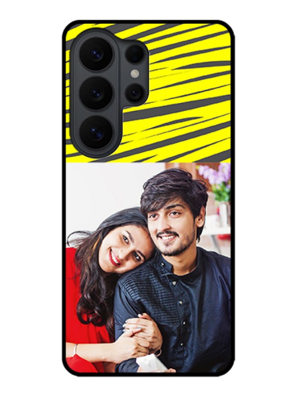 Custom Samsung Galaxy S26 Ultra 5G Custom Glass Phone Case - Yellow Abstract Design
