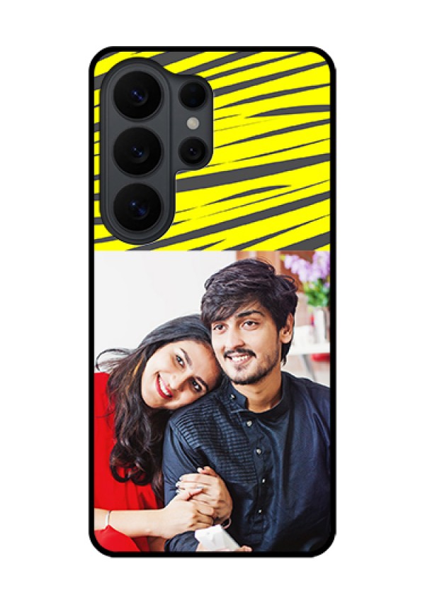 Samsung Galaxy S26 Ultra 5G Custom Glass Phone Case - Yellow Abstract Design
