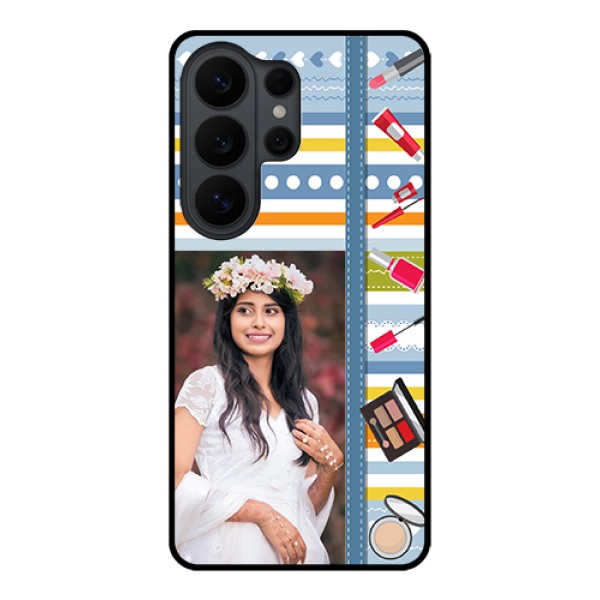 Samsung Galaxy S26 Ultra 5G Custom Glass Phone Case - Makeup Icons Design Samsung Galaxy S26 Ultra 5G Custom Glass Phone Case - Makeup Icons Design