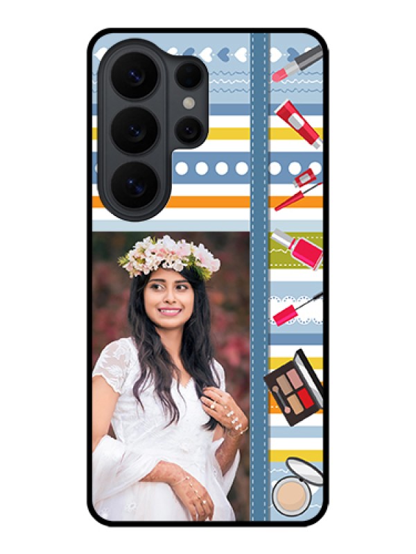 Custom Samsung Galaxy S26 Ultra 5G Custom Glass Phone Case - Makeup Icons Design