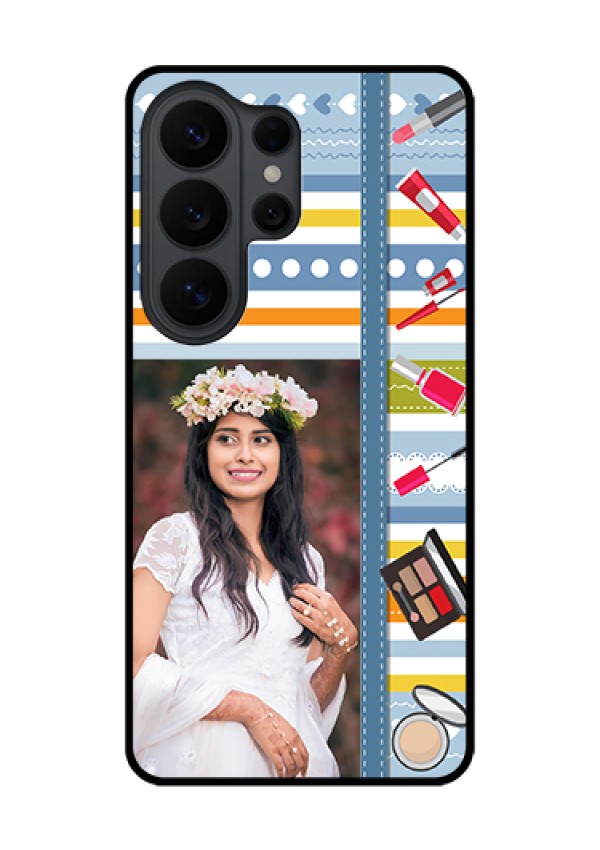Samsung Galaxy S26 Ultra 5G Custom Glass Phone Case - Makeup Icons Design