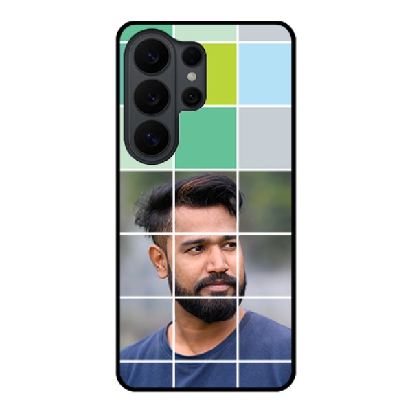 Samsung Galaxy S26 Ultra 5G Custom Glass Phone Case - With White Box Pattern Samsung Galaxy S26 Ultra 5G Custom Glass Phone Case - With White Box Pattern
